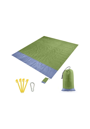 Xiyyadms Military Yeşili + Gri 200x210cm Dış Mekan Çadır Tenteği: Su Geçirmez, Yırtılmaya Dayanıklı Piknik, Plaj Ve Kamp Battaniyesi Yeşil - Gri