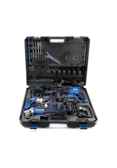 Böhrer BA01012M Kırmızı Akülü Kırıcı Delici + 125 MM Taşlama + 13 MM Vidalama + 450 NM Somun Sıkma + Lamba Set 5'li