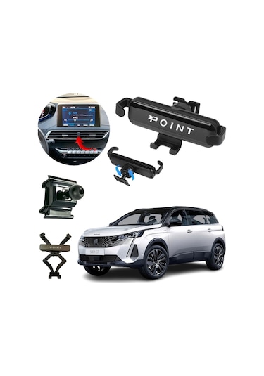Peugeot 5008 Araca Özel Cep Telefon Tutacağı Robotik Oynar Başlıklı 2017-2024 Arası Profesyonel Ürün