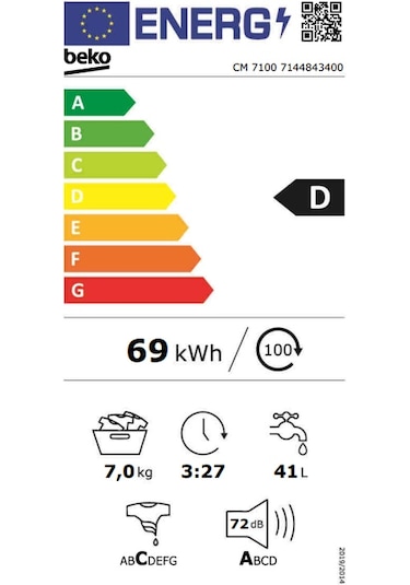 Beko CM 7100 1000 Devir 7 KG Çamaşır Makinesi