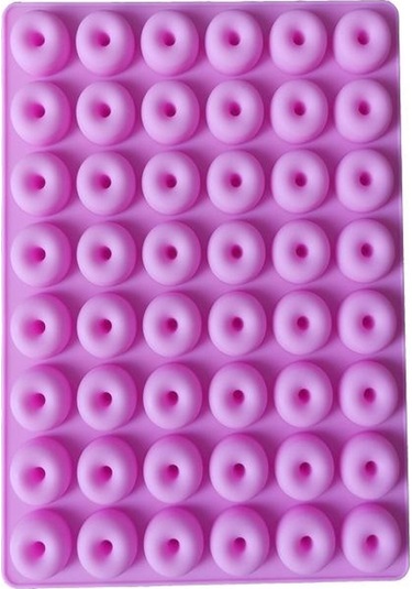 Pembe 48 Bile Simülasyon Donut Çikolata Kalıp Oyuncak Silikon Kalıp Yüksek Sıcaklığa Dayanıklı Kalıp Ayırıcı