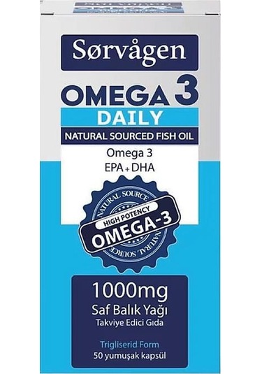 Sorvagen Omega 3 Daily Saf Balık Yağı 50   Kapsül