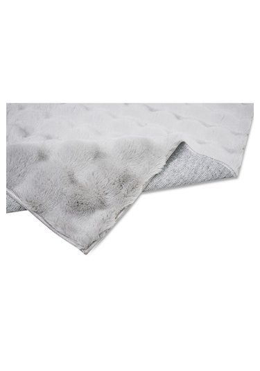 Yünteks Bubble Kabartmalı Peluş Post Halı 90x150 Gri