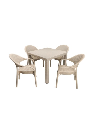 Luna Elit Rattan 90x90 Eylül Koltuk Masa Takımı Çölbeji