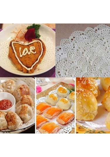 100 Adet Yuvarlak Kağıt Dantel Danteller Kek Placemat Parti Düğün Pişirme Dekorasyon 10.5inch Beyaz