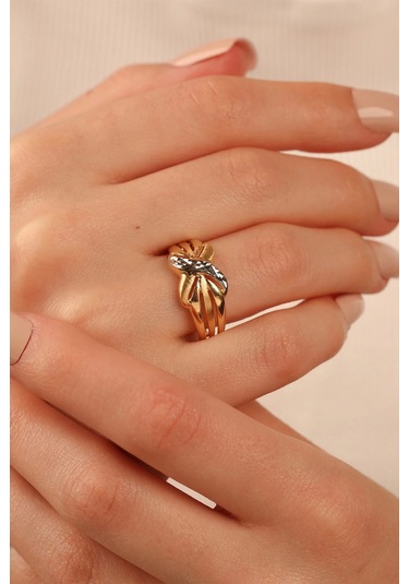 Çgkmücevherat Tarz Kalemli Altın Yüzük Klm001 Gold