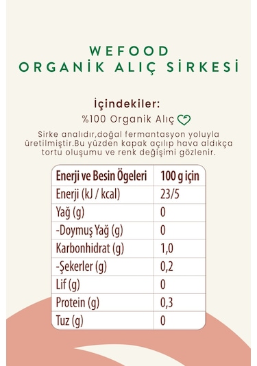 Wefood Organik Alıç Sirkesi 500 ml