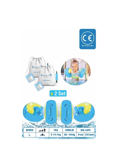 Fashcolle Large Beden Şişme Deniz Kolluğu 4-14 Yaş X 2 Adet Çok Renkli