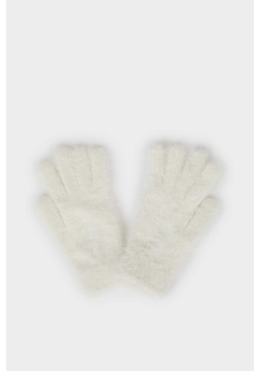 Defacto Kız Çocuk Triko Eldiven A6604a825wner214 Ekru