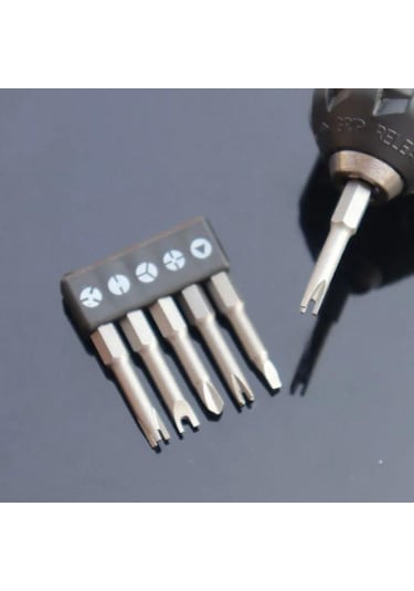 5 Adet Özel Şekilli Tornavida Seti 50mm U Şeklinde Y Tipi Üçgen İç Çapraz Üç Noktalı Tornavida Bit Aracı