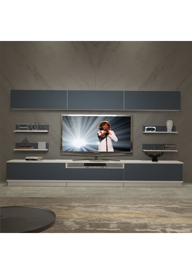 Decoraktiv Trendstyle 8ys Mdf Tv Ünitesi Tv Sehpası Beyaz - Antrasit