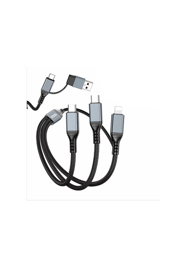 Go Des Gd-uc806 Hızlı Şarj Kablosu 3in2 Lightning Type-c Type-c 100w 1m Gri