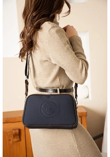 Just Polo Kadın Günlük Kullanıma Uygun Lakoste Ayarlanabilir Askılı Lüks Omuz Çantası Shoulder Bag Lacivert