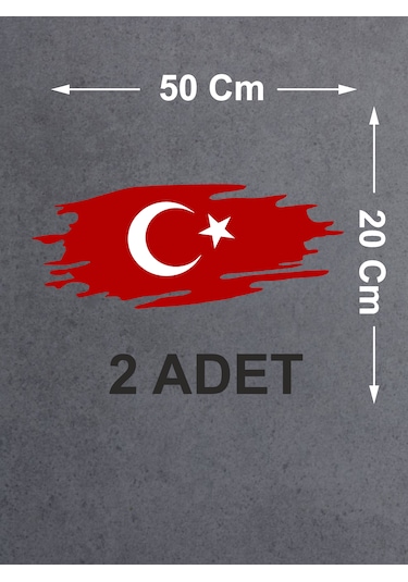 Yırtıklı Tırtıklı Türk Bayrağı, Ayyıldız, Araba Oto Motosiklet Karavan Sticker 02516 50x20 Cm
