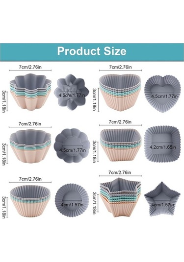 Ulzyvf Yapışmaz Silikon Muffin Kalıbı - 36'lı Paket, Pratik Ve Dayanıklı Diğer