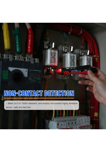 Dofolink Unı-t Ut12e Akıllı Voltaj Tespit Cihazı - 24v-1000v Ac, Akışkan/neutral Tespiti, Sesli/ışık Alarmı, Titreşim Modu, Fener, Ip67, Pil Yok Siyah