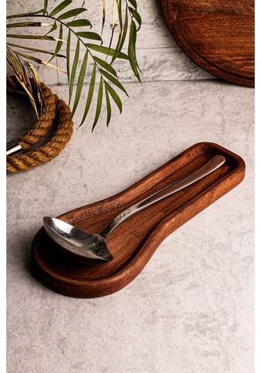 Snippy Holdy - Tezgah Üstü Ahşap Kirli Kaşık Altlığı Kirli Kaşıklık Kepçe Altlığı Ahşap