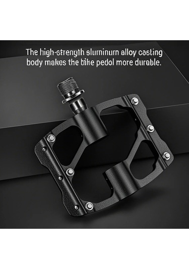 Vkemall Alüminyum Bisiklet Pedalları, 3 Kaynaklı, 12 Anti-kayma Tırnaklı, Dayanıklı, Tüm Bisikletlere Uygun, Gümüş