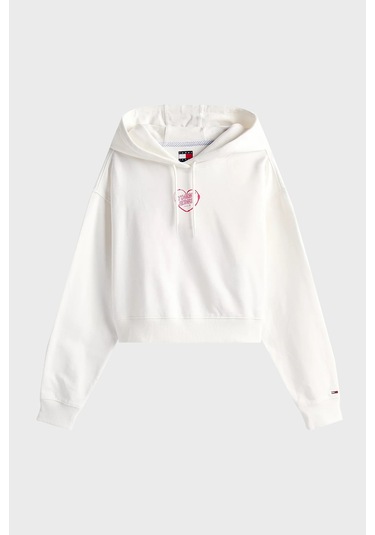 Tommy Jeans Bayan Sweat Dw0dw21408 Ybl Beyaz Beyaz