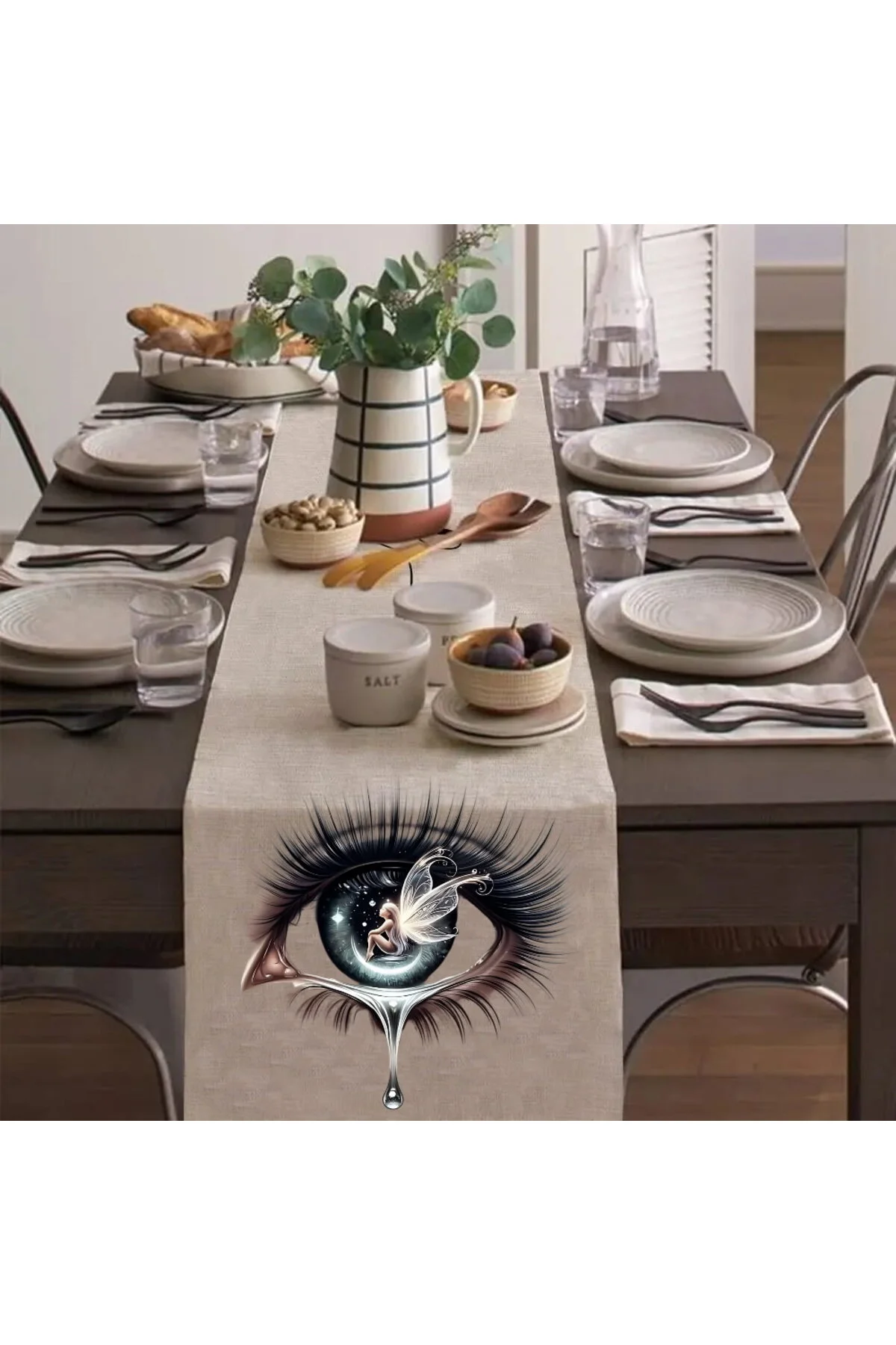 Perili Göz Modern Runner, Runer, Masa Örtüsü, Sofranıza Zarafet Katın Runner, Masa Örtüsü Çok Renkli
