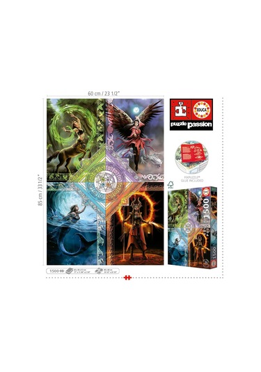 Educa 1500 Parçalık Elementlerin Sihirli Yıldız Tablosu Puzzle - 19941 - Elemental Magic Star Chart Anne Stokes