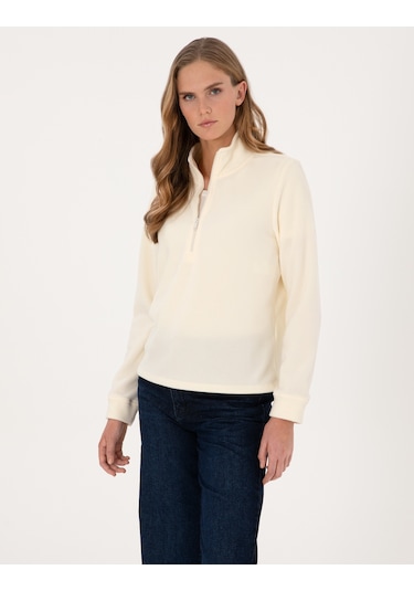 Pierre Cardin Kadın Ekru Sweatshirt 50316333-vr019 Ekru