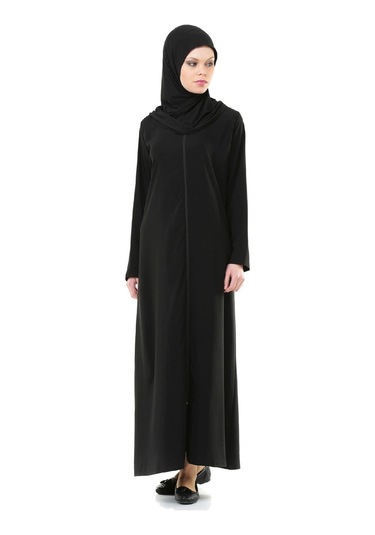 İhvan 5008-1 Siyah Pratik Kendinden Örtülü Namaz Elbisesi Siyah