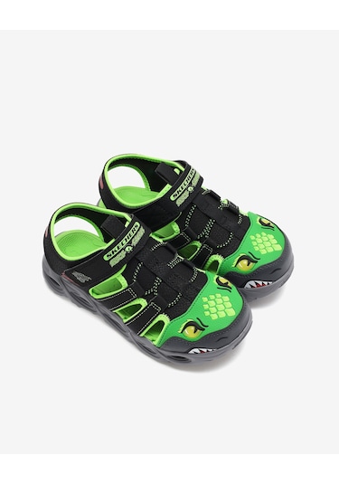 Skechers Thermo-splash - Hydro-flare Büyük Erkek Çocuk Siyah Işıklı Sandalet 400613l Bklm Siyah