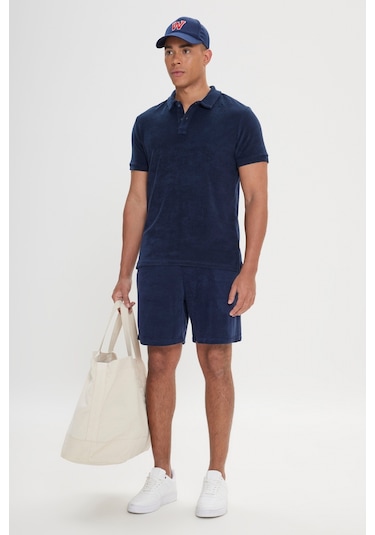 Ac&Co / Altınyıldız Classics Ac&Co / Altınyıldız Classics Standart Fit Normal Kesim Havlu Şort 534685501 Lacivert