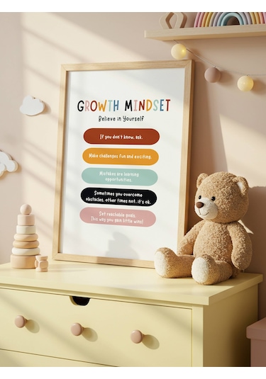 Growth Mindset Dijital Baskı Poster Çerçevesiz