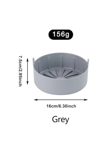Fosenze Silikon Hava Fritöz Pişirme Tepsisi - Dairesel 16cm Gri, Anti Yapışkan, Even Isı Dağılımı, Kolay Temizleme Çok Renkli