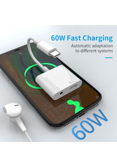 Mh-cm33s Usb-c - 3,5 Mm Kulaklık Ses Adaptörü Type-c Jak Aux Dongle Dönüştürücü