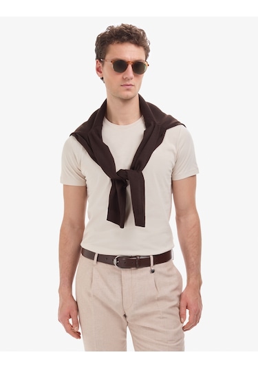 Pierre Cardin Erkek Bej Tişört Basic 50325307-vr011