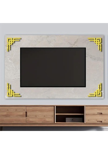 Düz Köşe Pleksi Ayna 4 Adet - Gold Gold