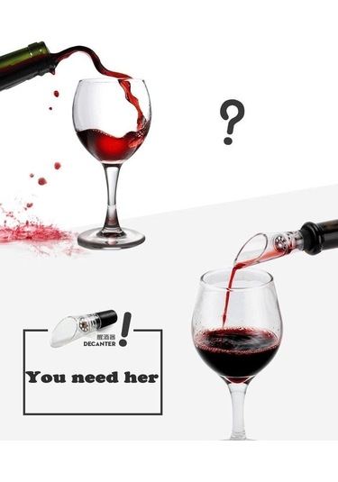 1 Adet Şarap Havalandırıcı Pourer Borulu Decanter Sihirli Mini Şarap Dekantörü Şarap Havalandırıcı Renk: Siyah