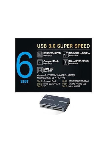 Usb 3.2 Gen1 Kart Okuyucu Sd/micro Sd/tf/cf/xd/ms Pro/mx Card Rea