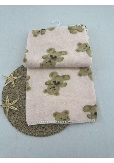 Ayı Desenli Velsoft Battaniye Pembe