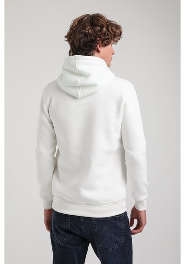 Kapüşonlu Ekru Slim Fit Hoodie 23fwm64058 Ekru