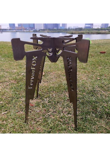 Katlanır Kamp Tencere Desteği Çapraz Stand Trivet Ocak Rafı Açık Hava Gümüş