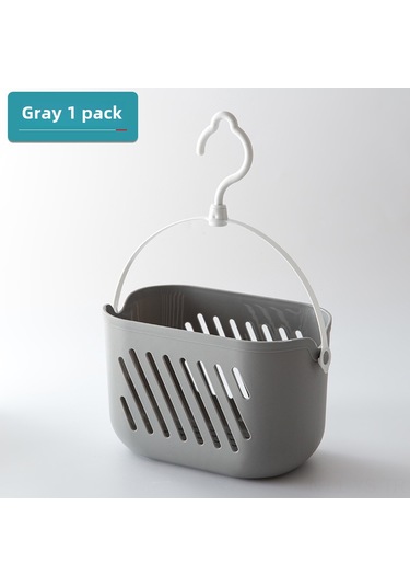 Yunboo Duvarlı Banyo Organizer Plastik Depolama Sepeti - Çeşitli Eşyaları Tutabilir, Kolay Kurulum, Dayanıklı Malzeme Gri Gri