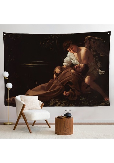 Caravaggio - Saint Francis Of Assisi İn Ecstasy Duvar Örtüsü-7123