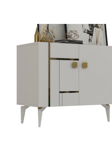 Maddera Konsol Beyaz-altın