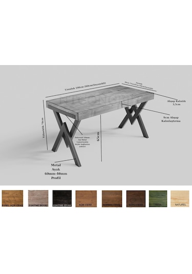 Lidya Ntconcept Masif Ağaç Çalışma Masası