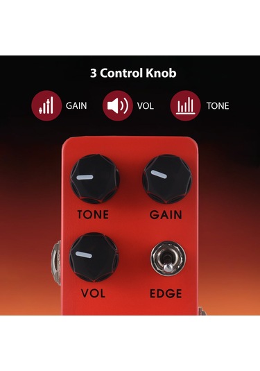Geeksen Gitar Metal Distoon Efekt Pedalı Tone//vol/edge Dc 9v 6.35mm Giriş/çıkış Arayüzü Alüminyum Alaşımlı Kırmızı