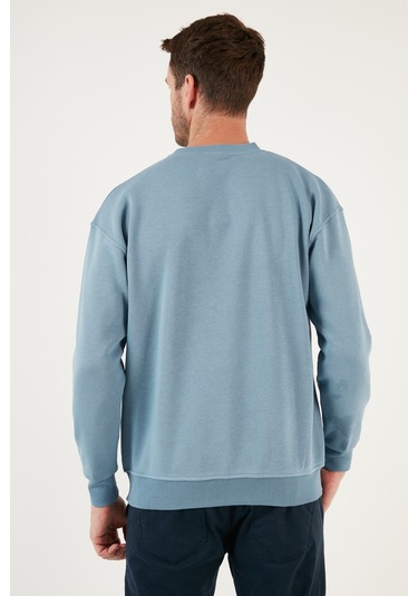 Buratti Regular Fit Bisiklet Yaka Şardonlu 2'Li Paket Erkek Sweat 5905255S2 Mavi-Mavi