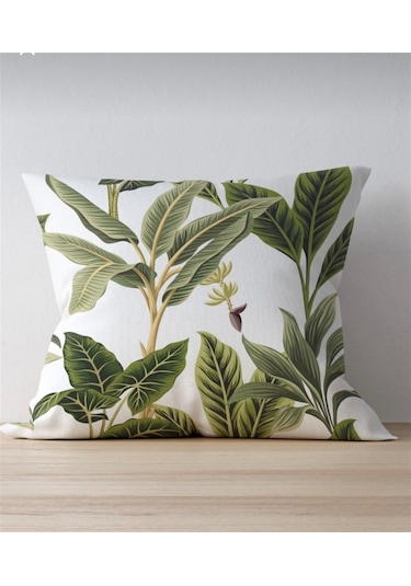 Tropikal Desenli Dekoratif Kırlent Kılıfı (516573216)