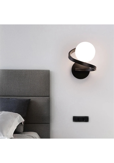 Siyah Bakır İç Mekan Yatak Odası Led Duvar Lambaları Başucu İçin Ampullü Diğer
