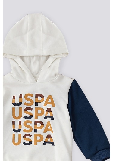 U.s. Polo Assn. Kapüşonlu Beyaz Bebek 2'li Takım Beyaz