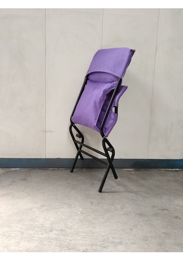 Yapa-Yavuzpaşalar Katlanan Şezlong Sandalye -- Siyah Iskeletli, Düz Renk Polyest