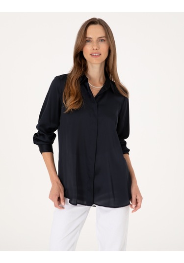 Pierre Cardin Kadın Lacivert Gömlek Desenli 50313588-vr033 Lacivert